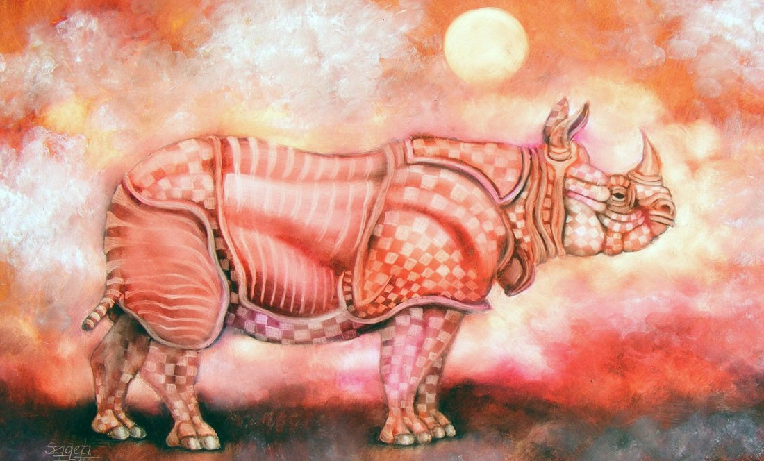 305 James the rhino 40x60cm